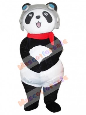 Pilot Panda mascot costume