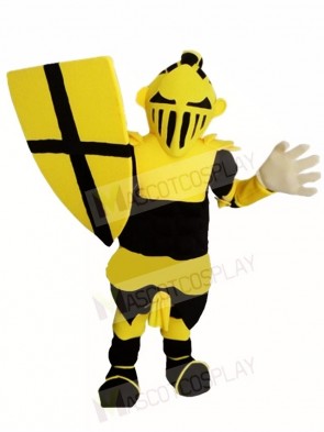 Black and Yellow Knight Warrior Mascot Costumes People