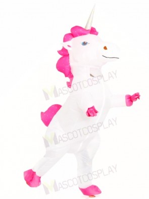 White Unicorn Inflatable Halloween Christmas Costumes for Adults