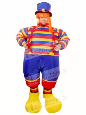 Clown with Stripes Inflatable Halloween Christmas Holiday Costumes for Adults