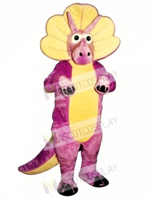 Purple Triceratops Mascot Costume
