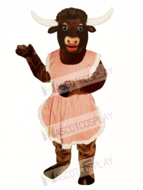 Lady Longhorn with Apron Christmas Mascot Costume