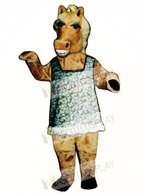 Martha Mare Horse with Dress, Hat & Glasses Mascot Costume