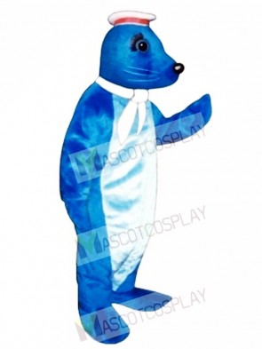 Cute Navy Seal with Sailor Hat & Scarf Mascot Costume