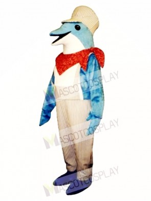 Cute Engineer Dolphin Mascot Costume