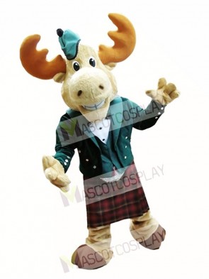 Bull Moose Mascot Costume Moose in Bellman Suit Mascot Costume