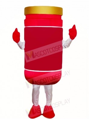 Red Tomato Sauce Ketchup Pepper Jelly Jar Mascot Costumes 