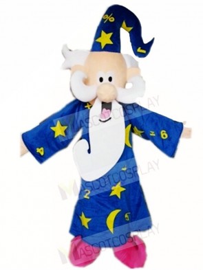 Blue Coat Wizard Magician Mascot Costumes Cartoon 