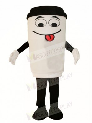 White Coffee Cup Bottle Mascot Costumes Drink