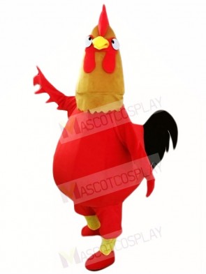 Red Chicken Cock Rooster Mascot Costumes Poultry Animal 