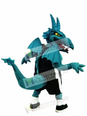 Turquoise Dragon with Wings Mascot Costumes