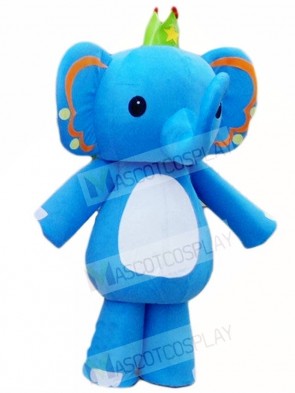 Blue Elephant King Mascot Costumes Animal 