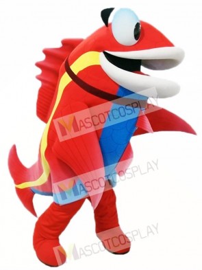 Red Fish with Blue Belly Mascot Costumes Fish