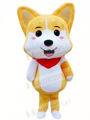 Tan Husky Shiba Inu Lucky Dog Akita Mascot Costumes Animal