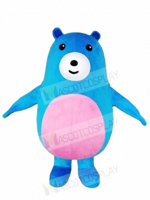 Pink Belly Blue Bear Mascot Costumes Animal