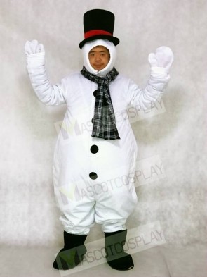 Snowman with Hood Hat and Scarf Mascot Costumes Christmas Xmas 