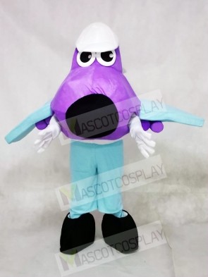 Purple and Blue Plane Mascot Costumes Cartoon