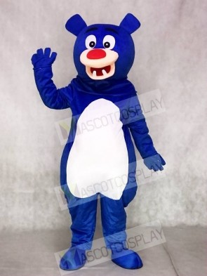 Blue Bear with White Belly Mascot Costumes Animal  