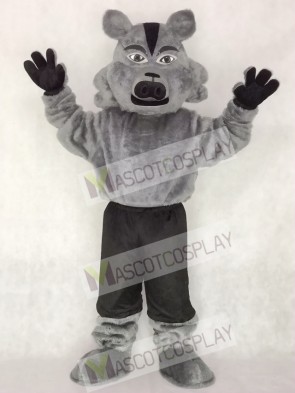Grey Pro Wolf Mascot Costume