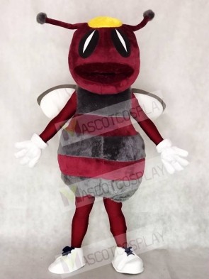 Maroon with Gray Hornets Bee Mascot Costumes Animal