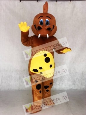 Golden Brown Dinosaur Mascot Adult Costumes  