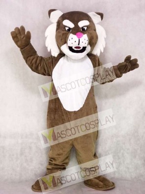 Realistic Brown Muscle Wildcat Mascot Costume
