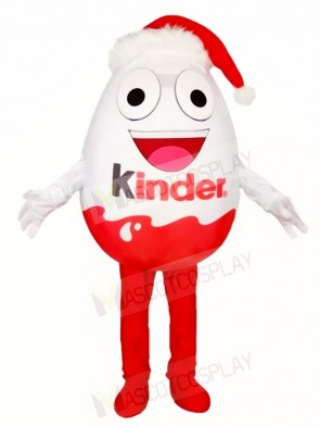 Kinder Egg with Christmas Hat Mascot Costumes  