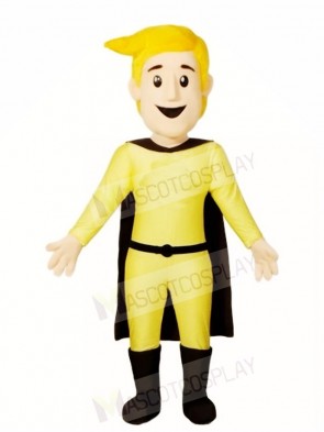 Man Hero in Black Cape Mascot Costumes People