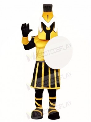 Black and Yellow Spartan Knight Mascot Costumes People