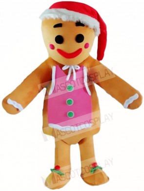 Cute Gingerbread Girl Mascot Costumes Xmas Christmas 