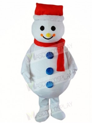 Snowman Mascot Costumes with Red Hat Christmas Xmas