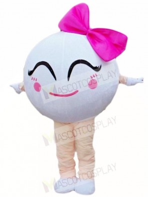 Golf Ball with Bowknot Mascot Costumes Sport