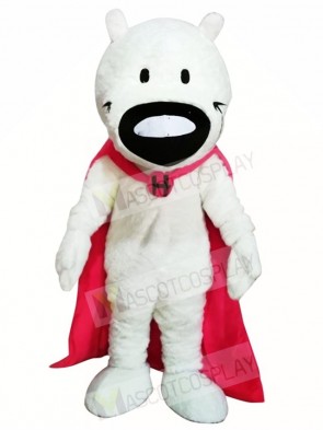 White Dog with Pink Cloak Mascot Costumes Animal 