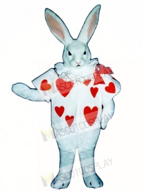 Cute Easter White Rabbit with Jacket Mascot Costume