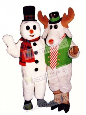 Cute Snow Buddy Snowman with Hat & Scarf Mascot Costume
