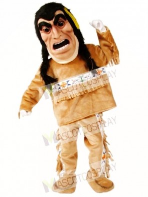 Yellow Feathers Indian Mascot Costume