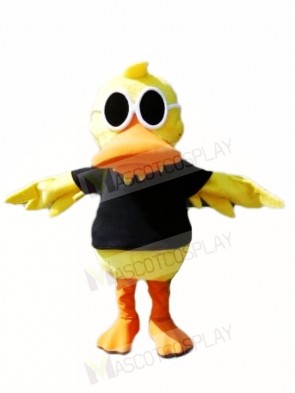 Yellow Duck with Sunglasses Mascot Costumes Poultry Animal