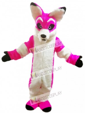 Pink Husky Dog Fox Mascot Costume 