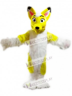 Yellow Husky Dog Fox Mascot Costume Cartoon 