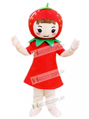 Strawberry Girl Mascot Costume Fruit 