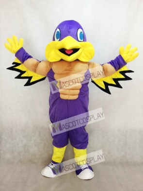 Mighty Golden Eagle Purple and Yellow Mascot Costume