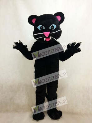 Black Panther Mascot Costume with Blue Eyes