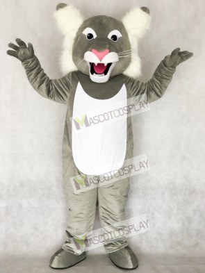 Cute Grey Wildcat Wild Cat Mascot Costume