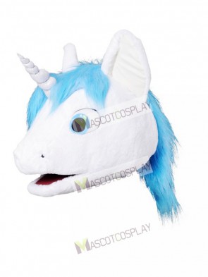 Unicorn With Blue Mane Mascot HEAD ONLY