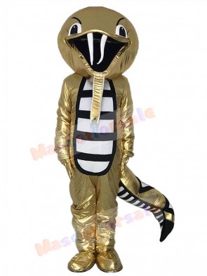 Golden Rattle Cobra Snake Mascot Costume Reptiles