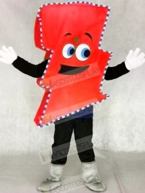 Neon Red Lightning Bolt with Color Trim Mr. Electric Lightning Bolt Mascot Costumes