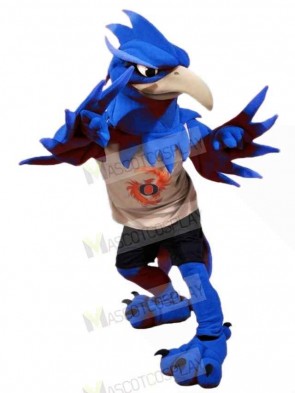 Blue Phoenix Mascot Costume Cartoon