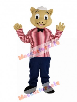 Waiter Pig Mascot Costume Animal