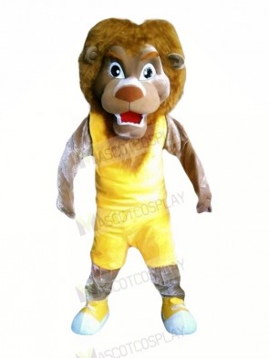 Lion with Yellow Vest Mascot Costumes Cheap