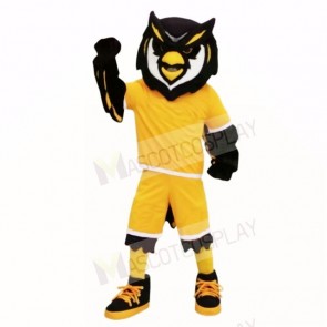 Sport Owl with Yellow Shirt Mascot Costumes Adult